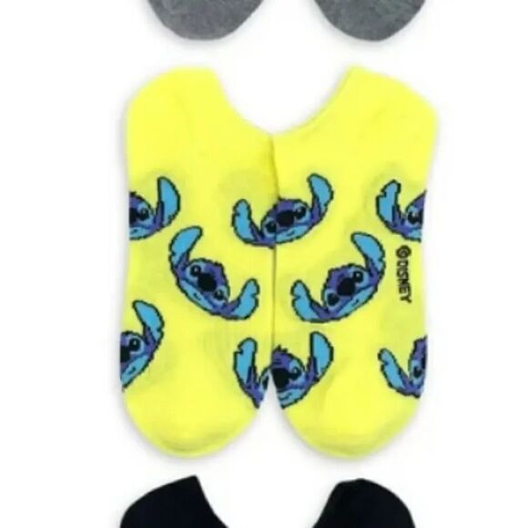 Disney Stitch Colorful 3 Pairs No Show Socks NWT - Picture 10 of 14